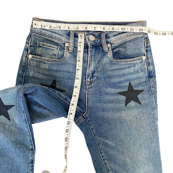 Blank NYC Jeans Womens Size 24 The Madison Crop with Stars Medium Wash - Picture 4 of 10